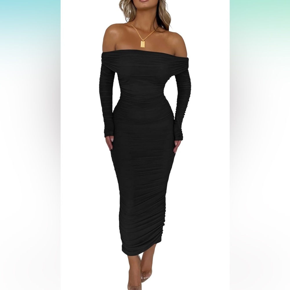 Women’s off shoulder maxi bodycon dress